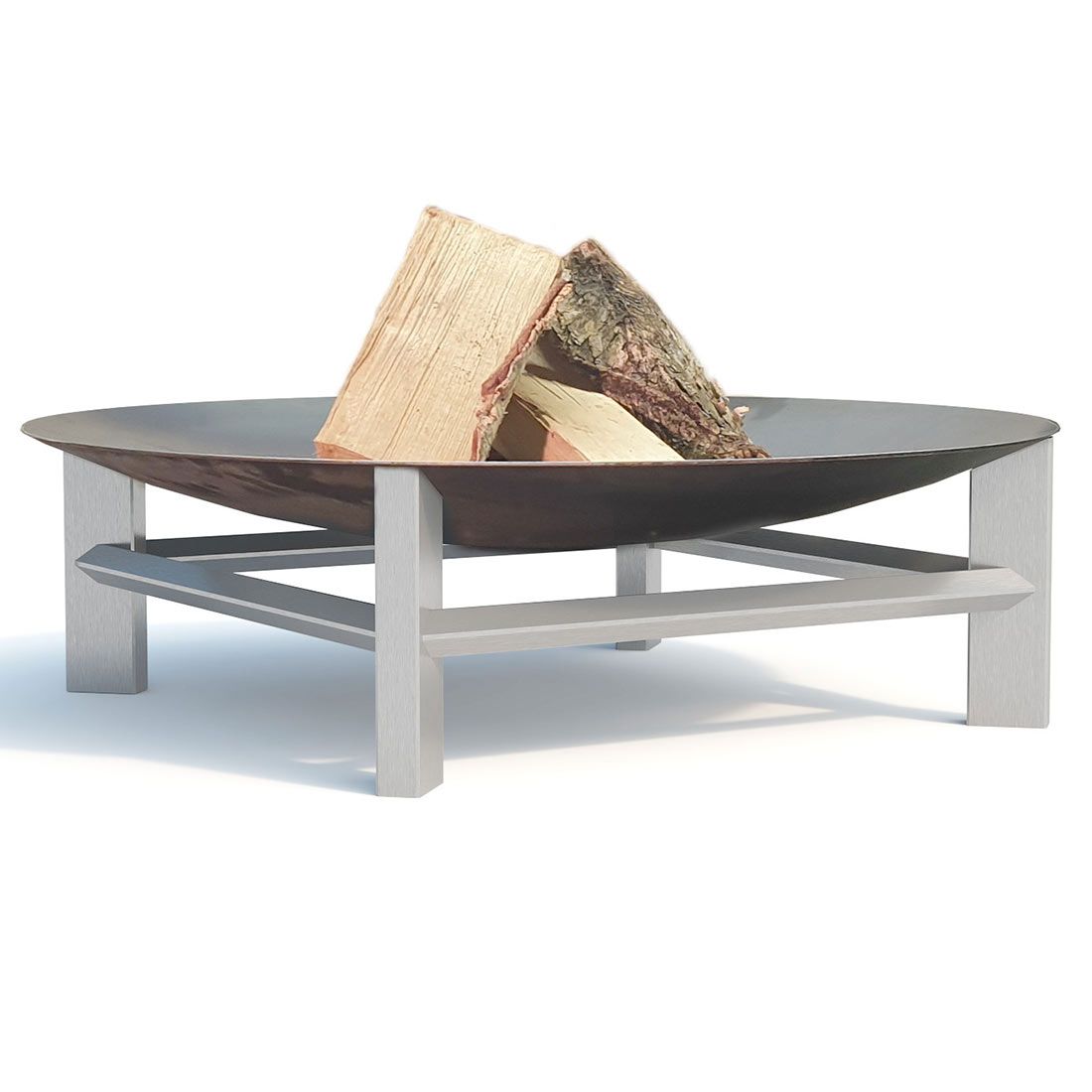 SvenskaV Alpha Super XXL Feuerschale 80x80x22,5cm Edelstahl/Rohstahl