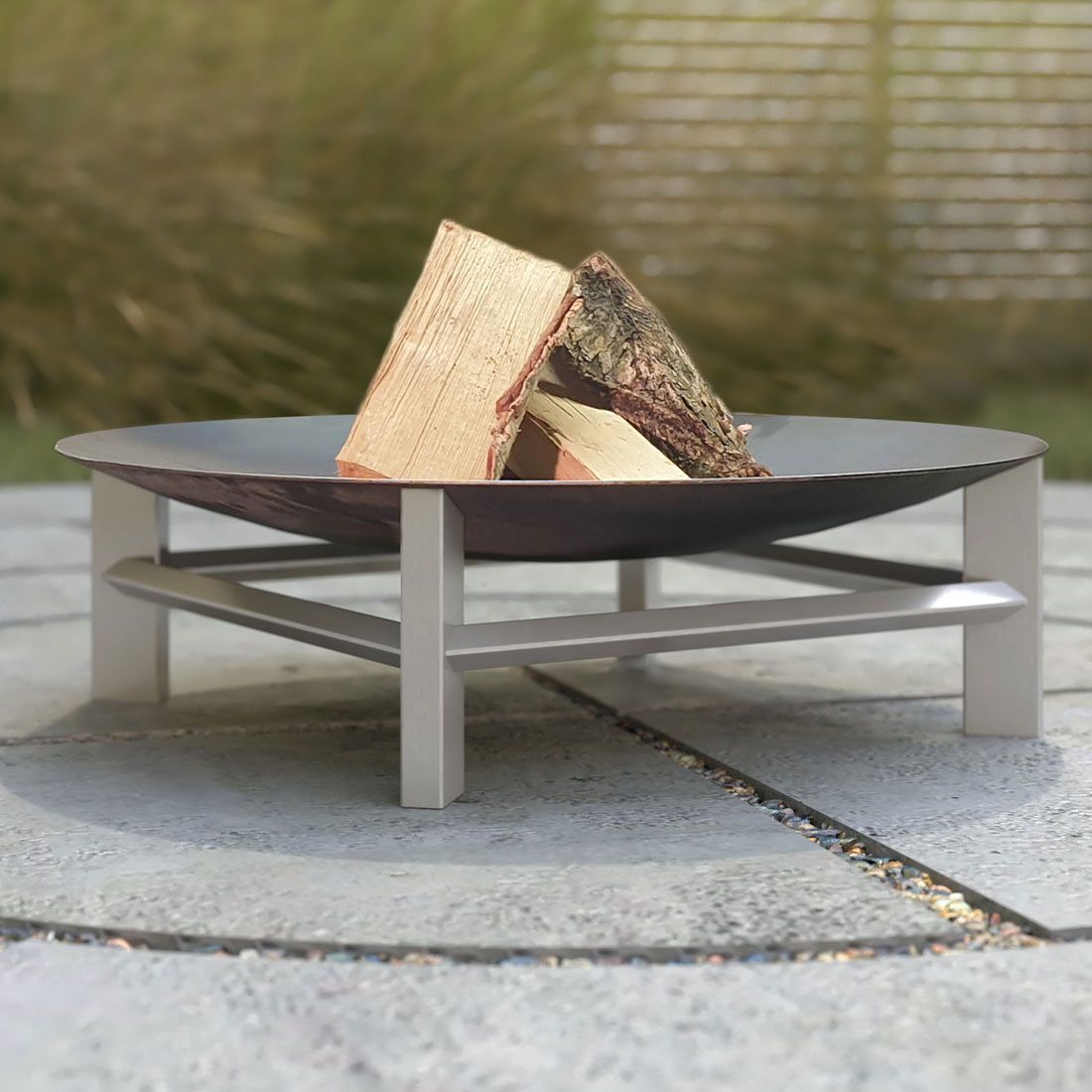 SvenskaV Alpha Super XXL Feuerschale 80x80x22,5cm Edelstahl/Rohstahl