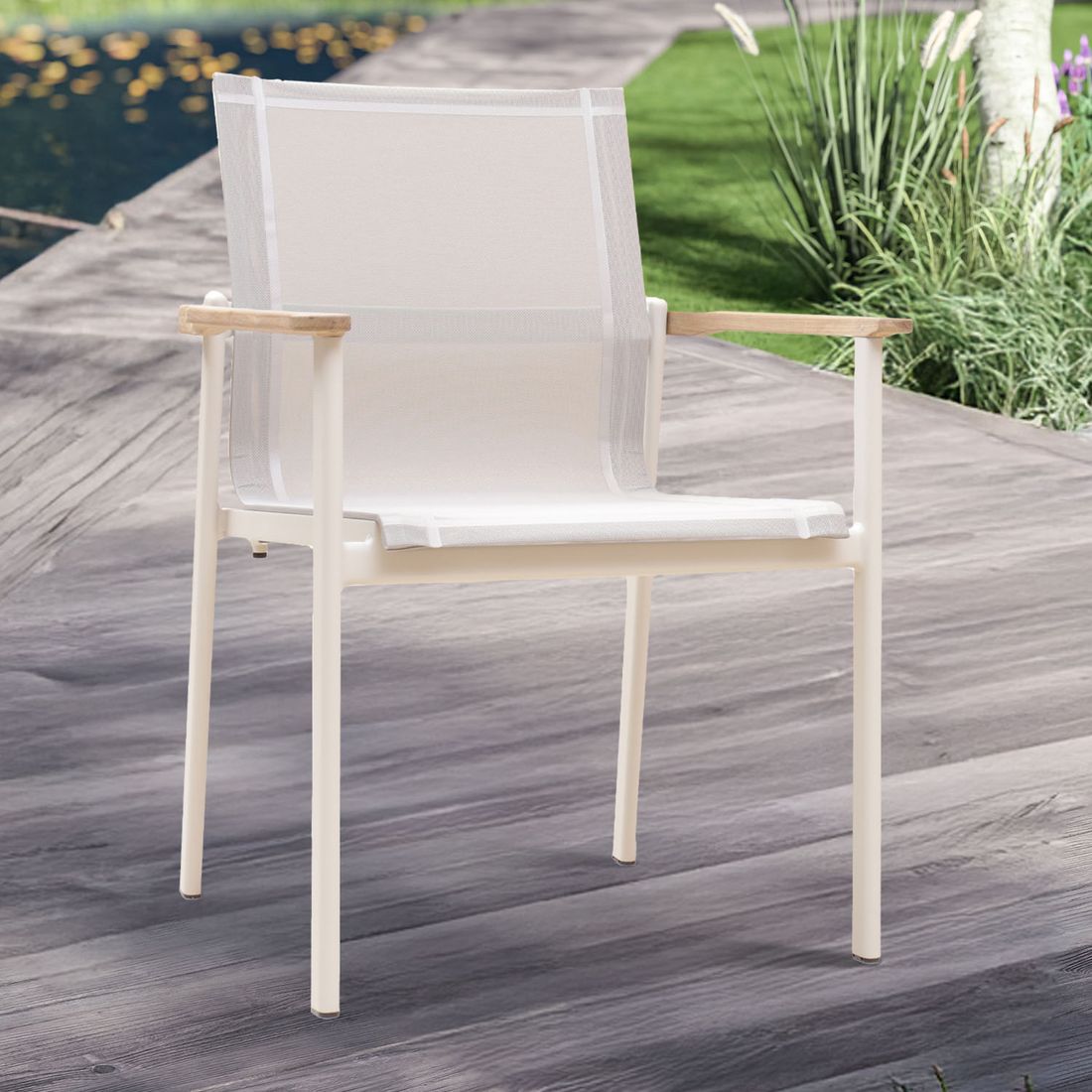 Zebra Enox Gartensessel Aluminium/Batyline