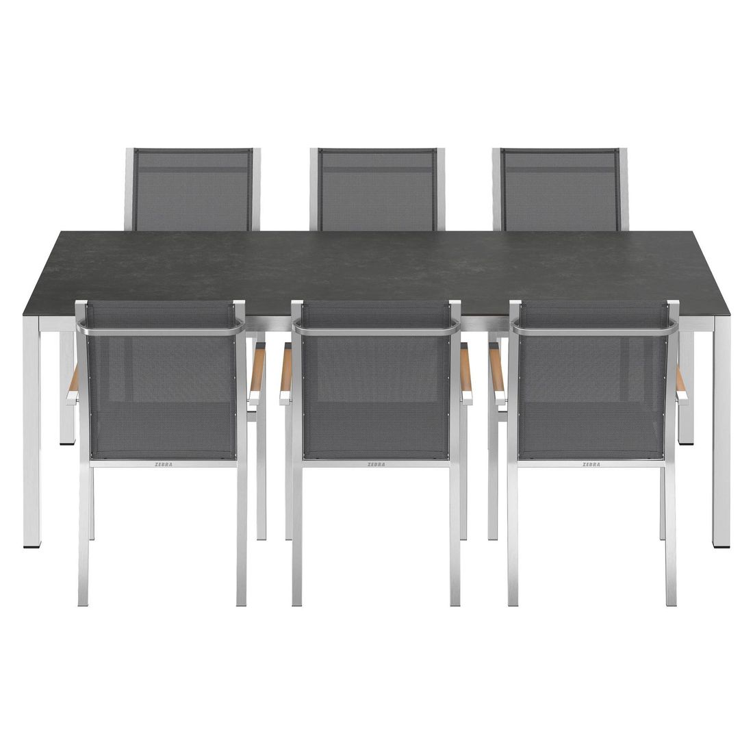 Zebra One Gartenmöbel-Set L (6 Plätze) mit OUTLIV. Tisch 220x100cm