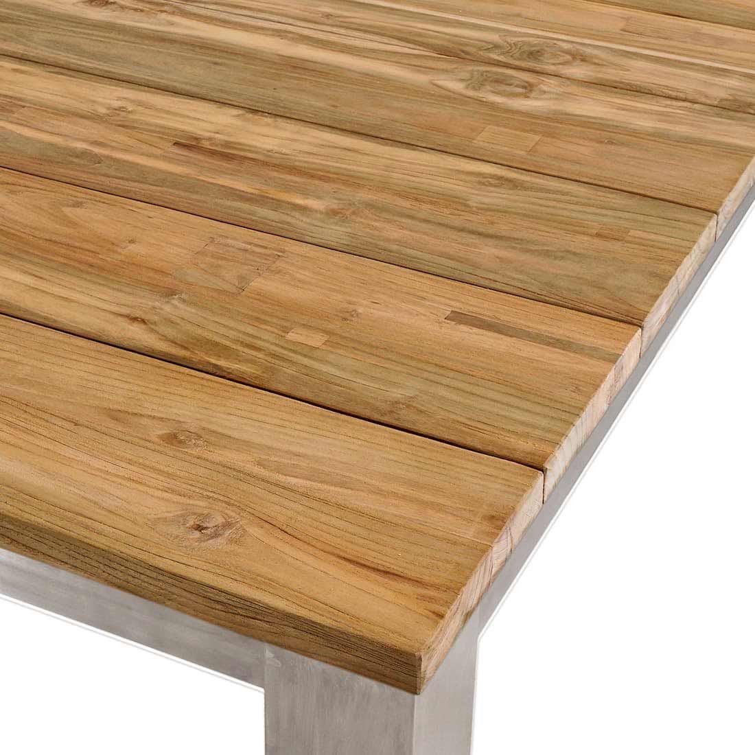 OUTLIV. Rimini Gartentisch 160x160cm Edelstahl/Teak