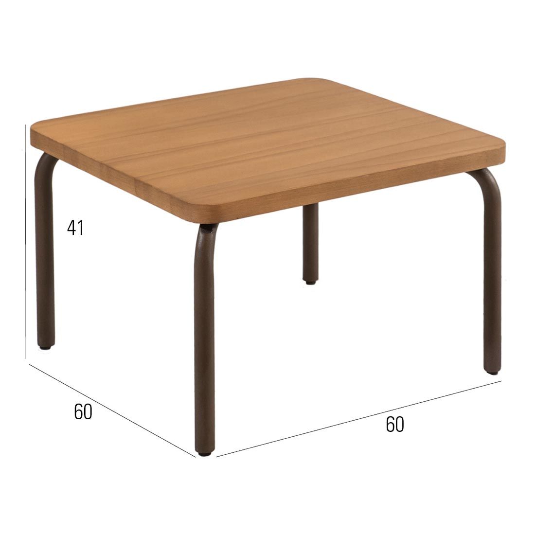MBM Serengeti Loungetisch 60x60cm Stahl/Resysta