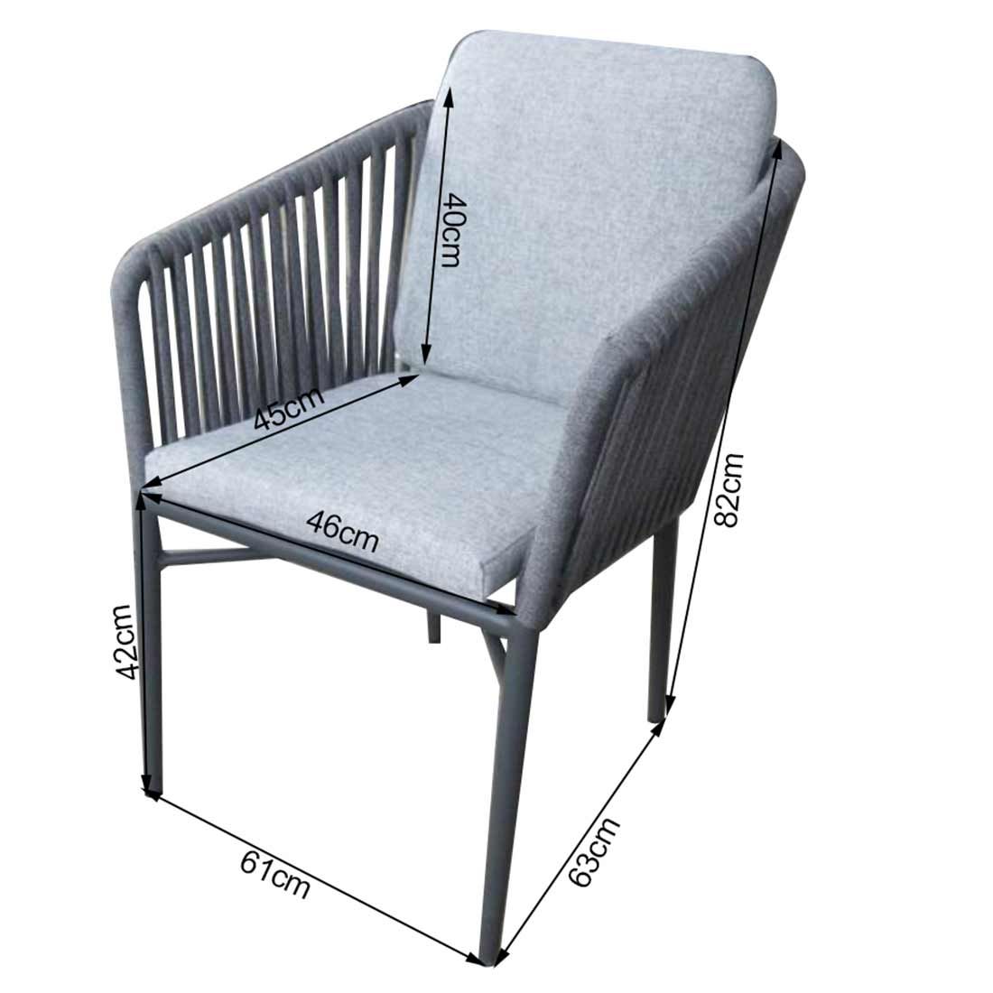 Acamp Manhattan Gartensessel Aluminium/Rope/Polster