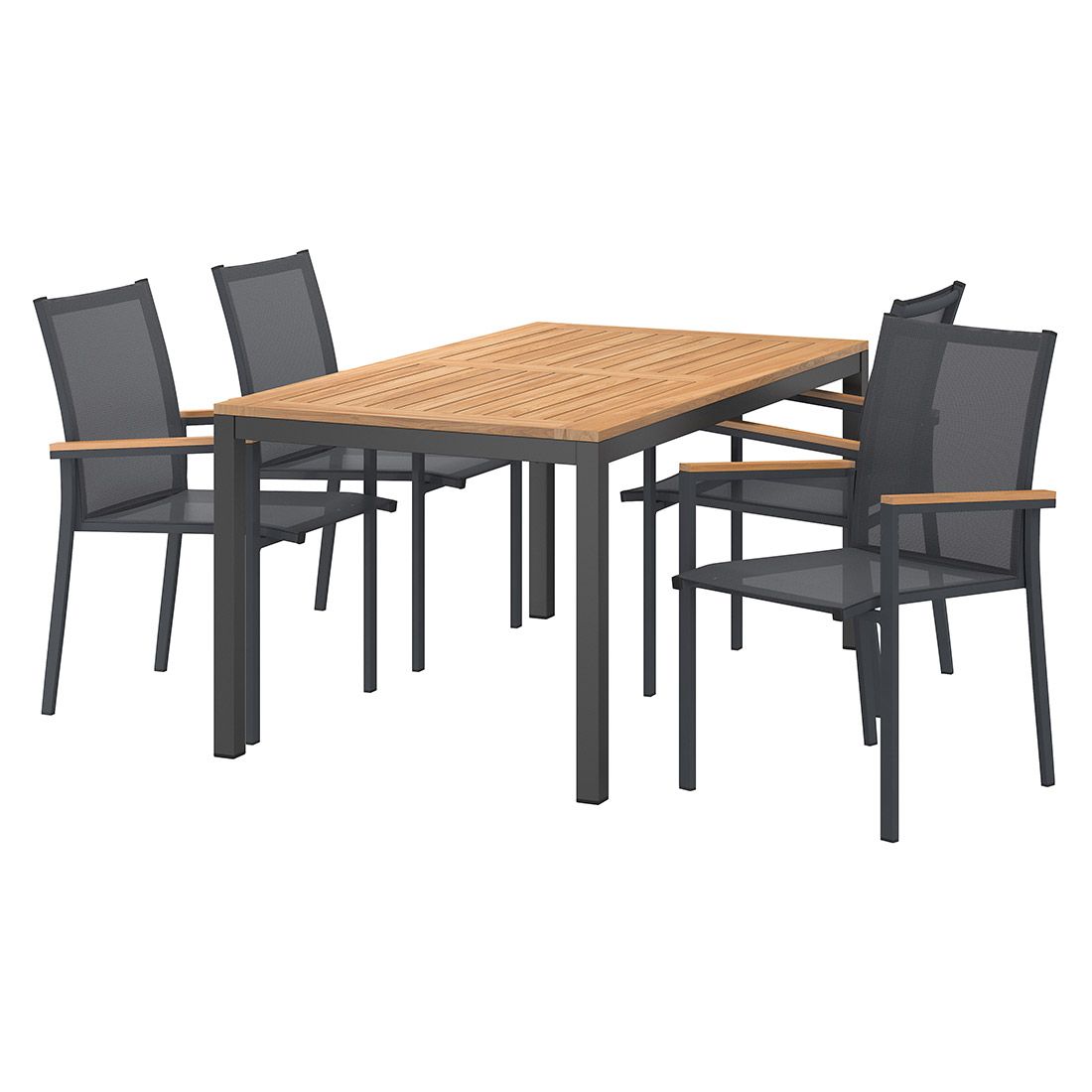 OUTLIV. Kobe Gartenmöbelset 5-tlg. mit Tisch 160x90 cm