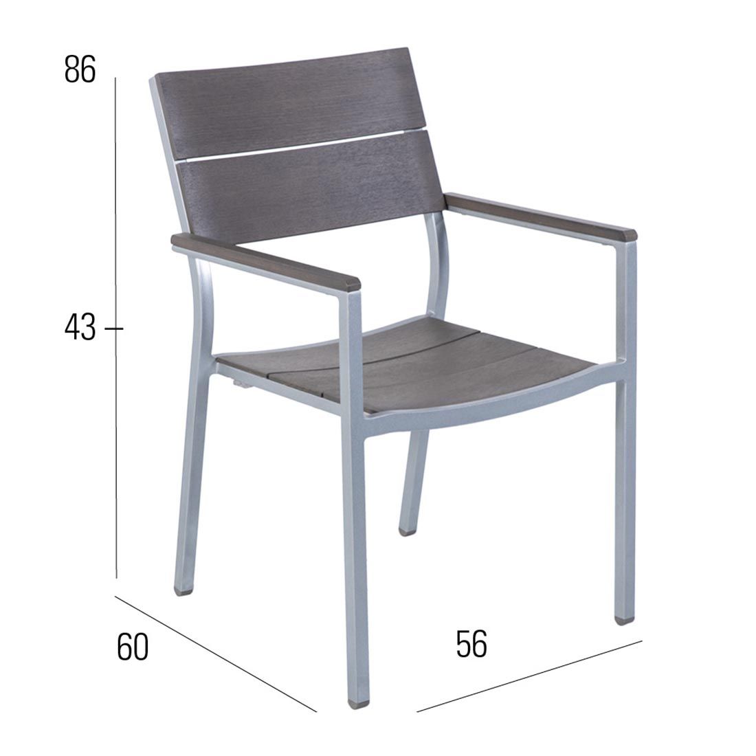MBM Brisbane Stapelsessel Aluminium/Resysta