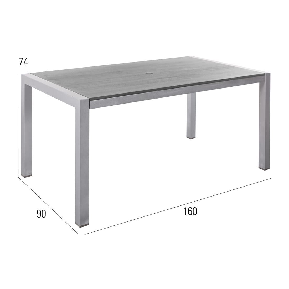 MBM Kennedy Gartentisch 160x90cm Aluminium/Resysta