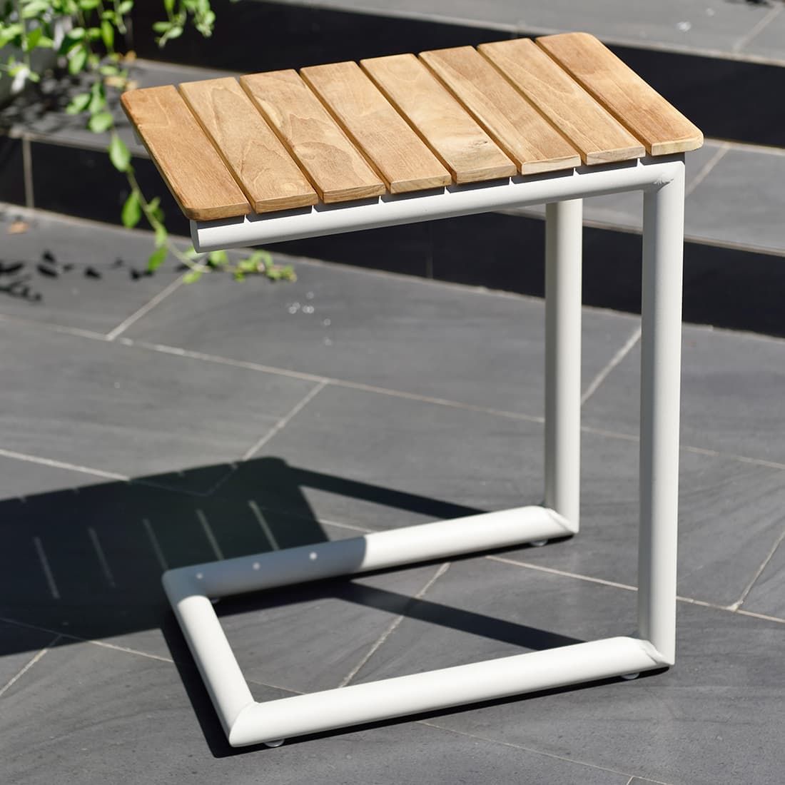 LifestyleGarden Portals Beistelltisch 47x30cm Aluminium/Teak