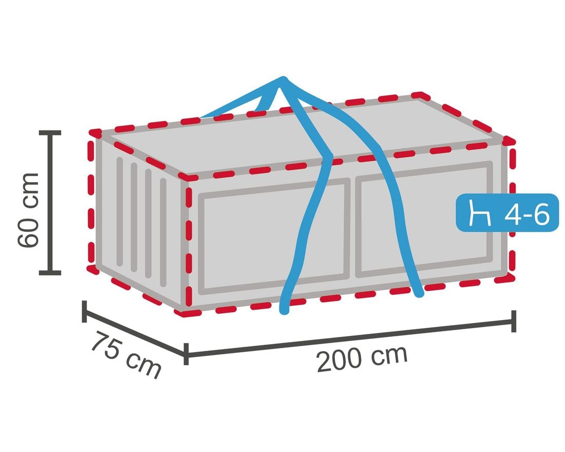 LC Garden Aufbewahrungstasche Lounge Kissen 200x75x60 cm