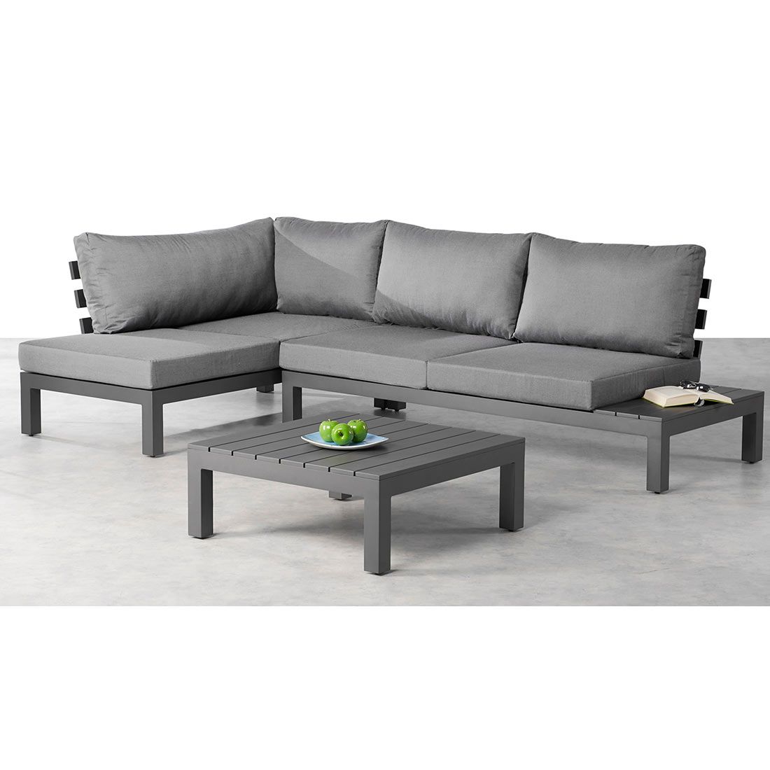 Best Luanda Ecklounge 3tlg. Aluminium/Sensotex