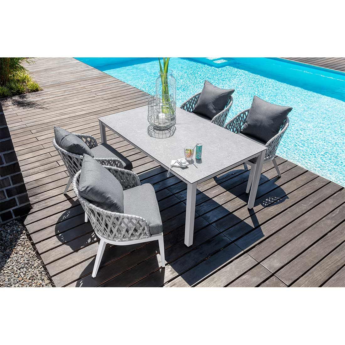 Kettler Cubic Gartentisch-Gestell 140x70cm Aluminium