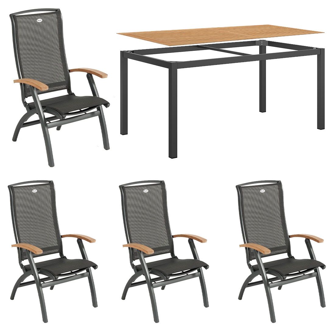 Hartman Da Vinci Gartenmöbel-Set M (4 Plätze) Tisch 160x90cm