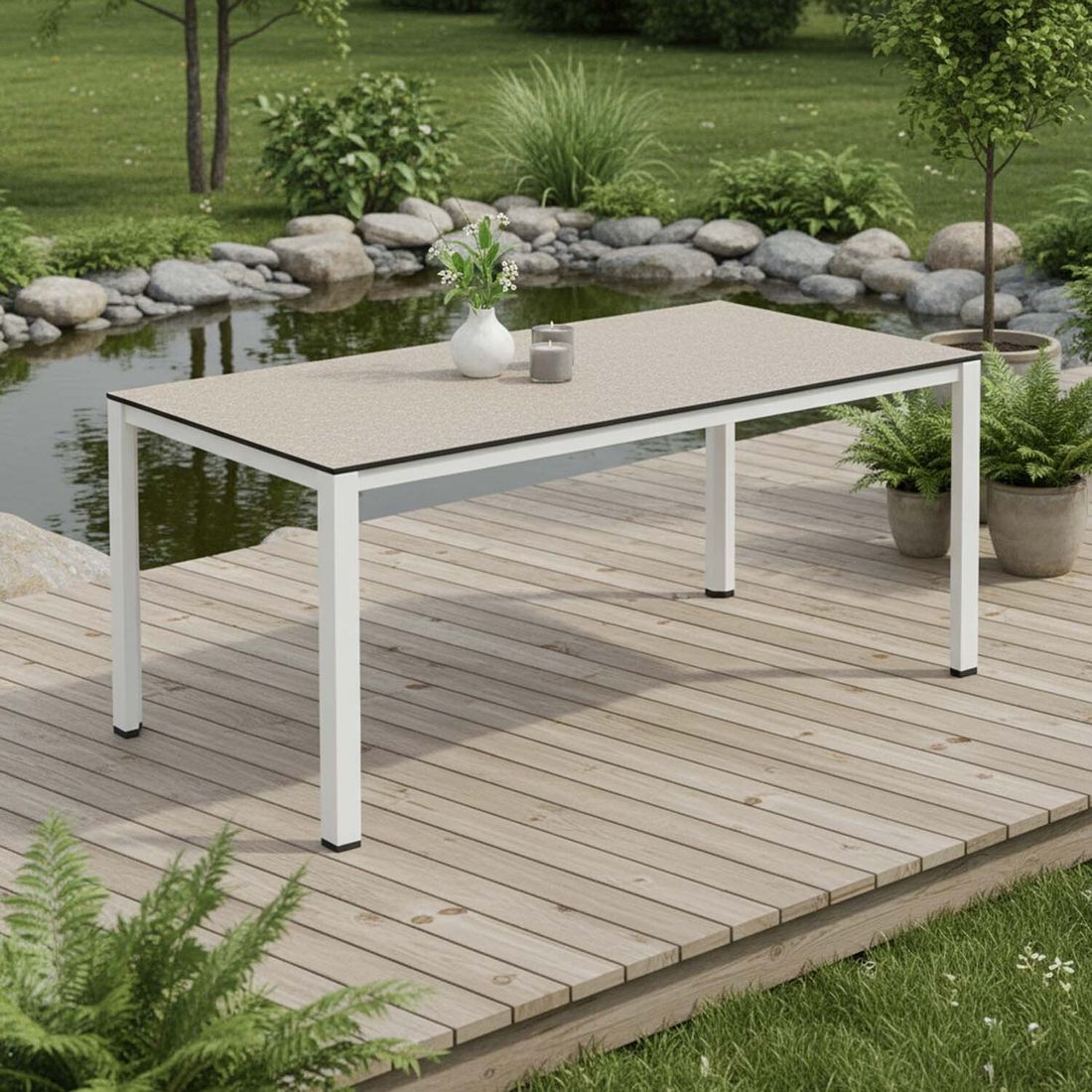 Kettler Cubic Gartentisch 160x95cm Aluminium/HPL