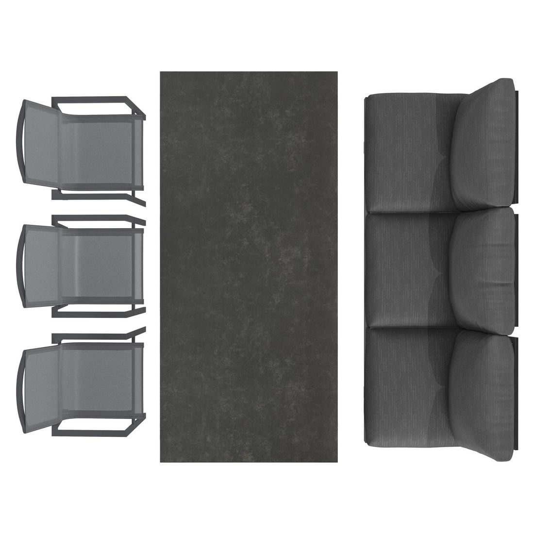OUTLIV. Atlanta Gartenmöbel-Set L verstellbar (6 Plätze) Tisch 220x100cm