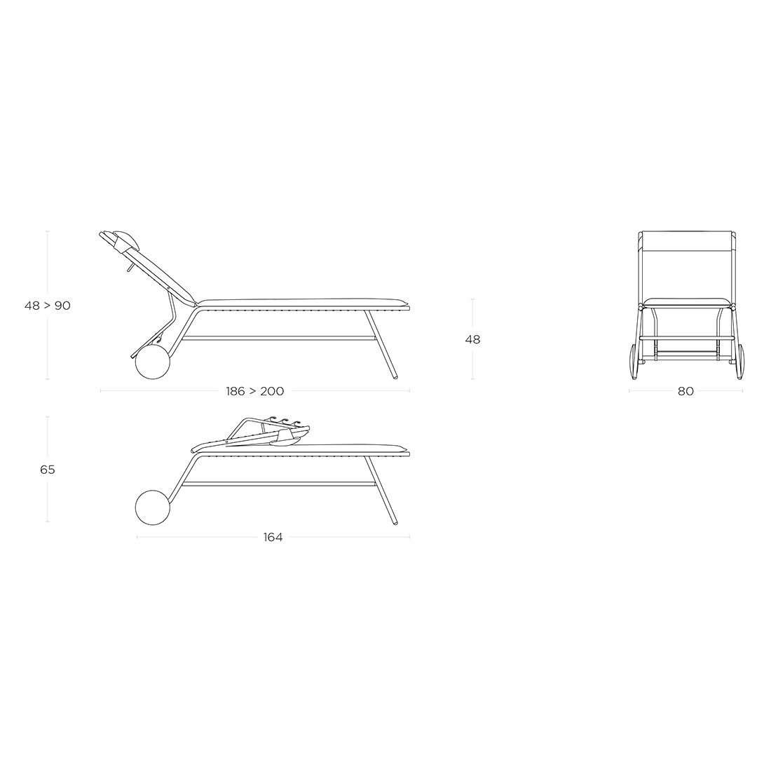 Lafuma Miami II Haut Gartenliege Stahl/BeComfort