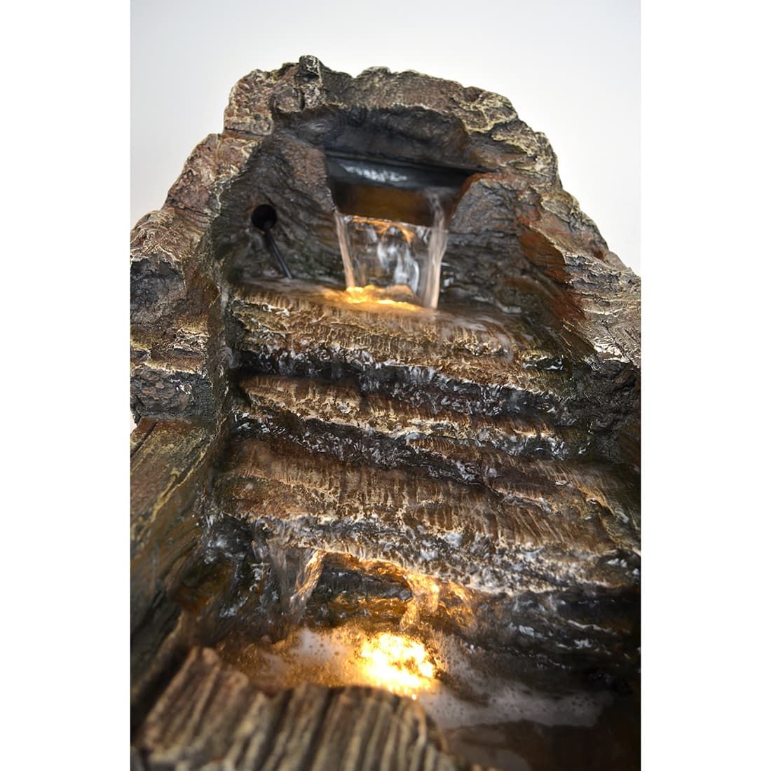 Heissner Baumstamm LED Gartenbrunnen Polyresin