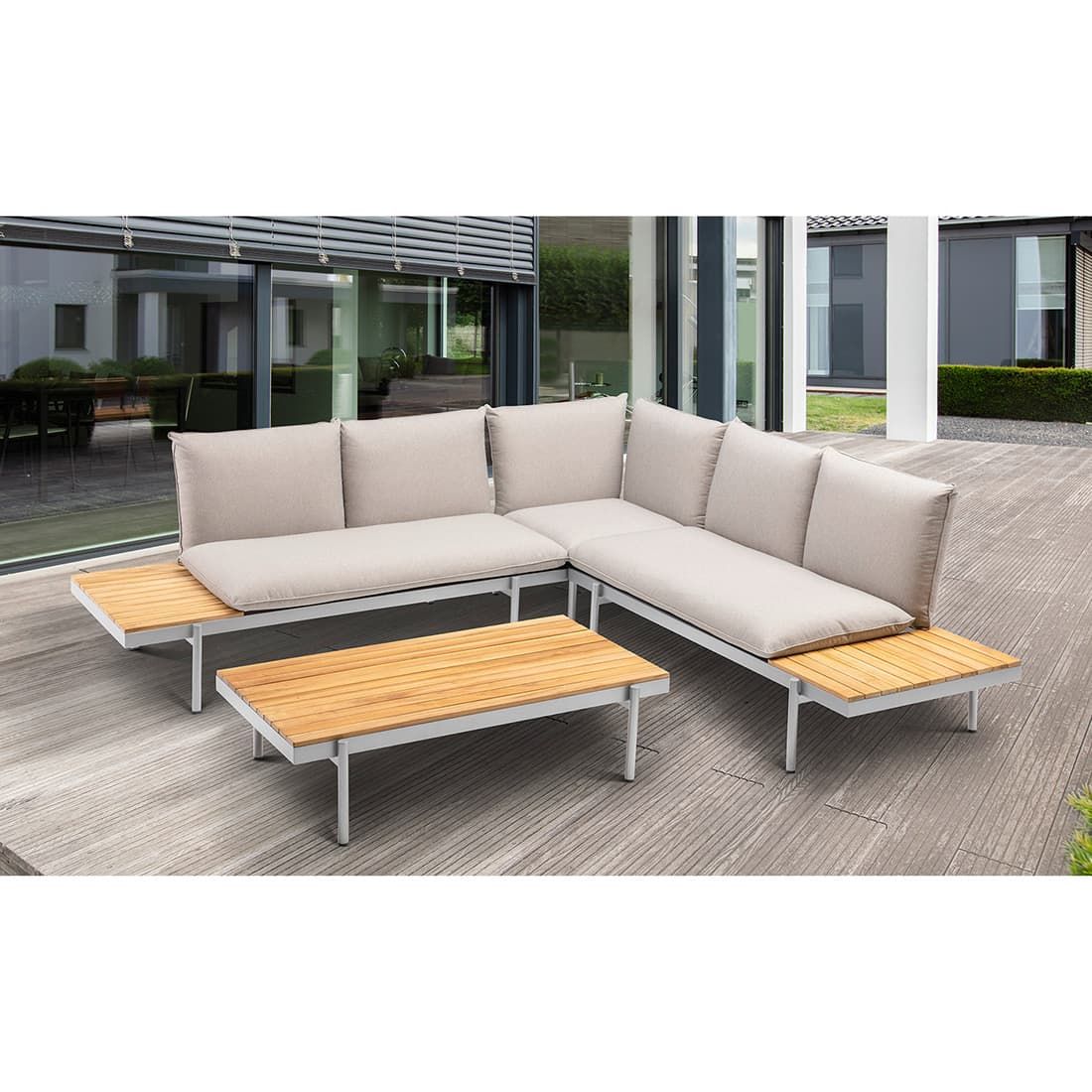 Kettler Straight Eck-/Endmodul Aluminium/Teak/Olefin