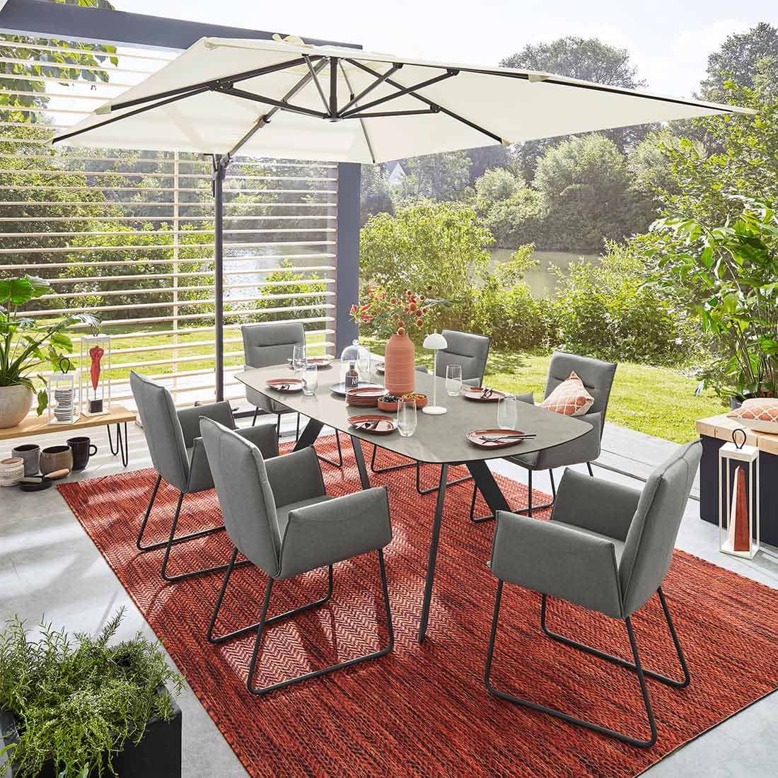 Musterring Spanien Gartentisch 200x100cm Stahl/HPL