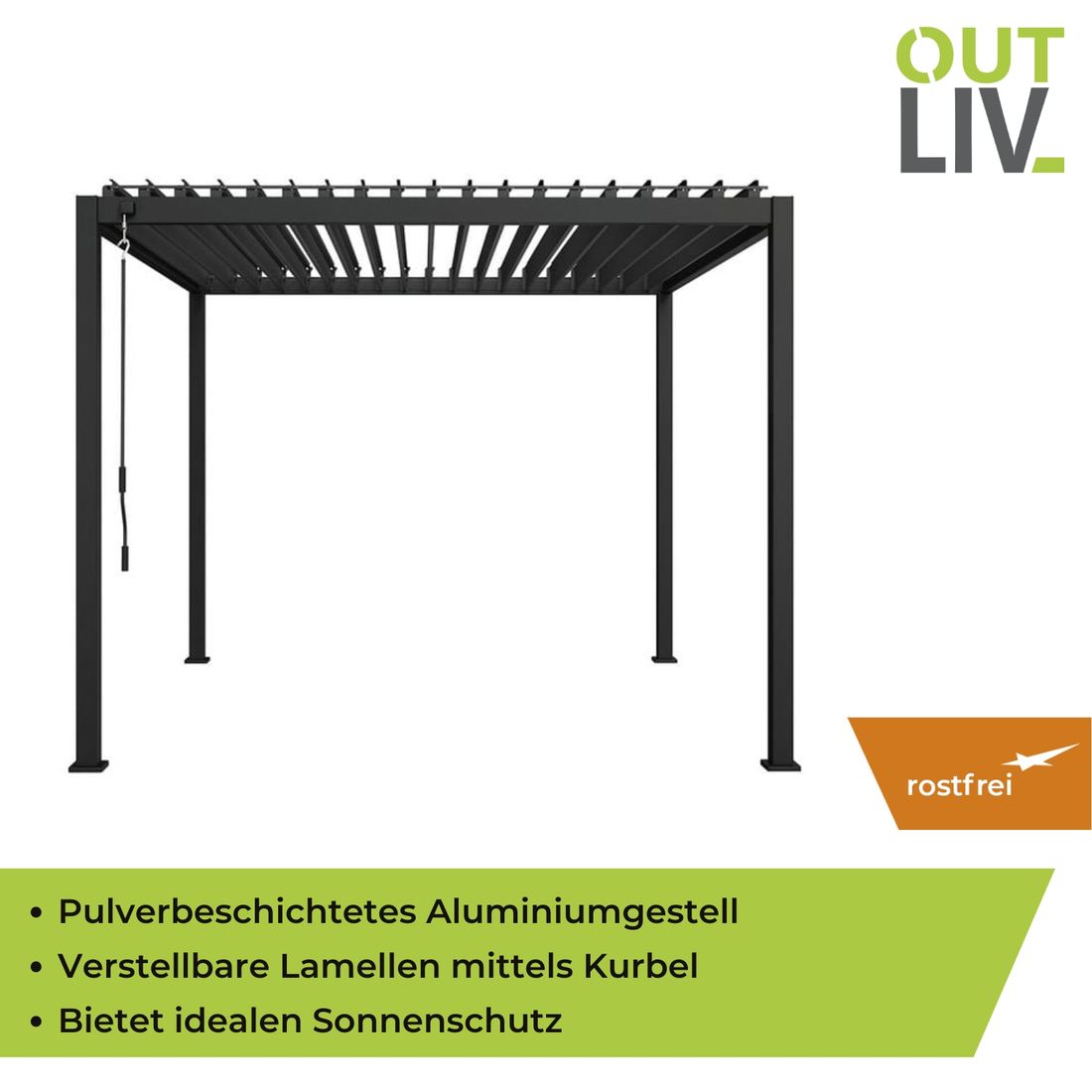 OUTLIV. Mira Gartenpergola  300x300x240cm