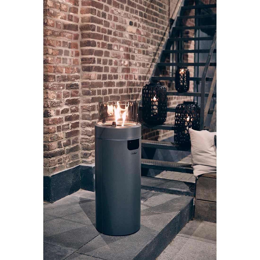 Enders NOVA LED M Gas-Feuersäule Ø36x88 cm Edelstahl