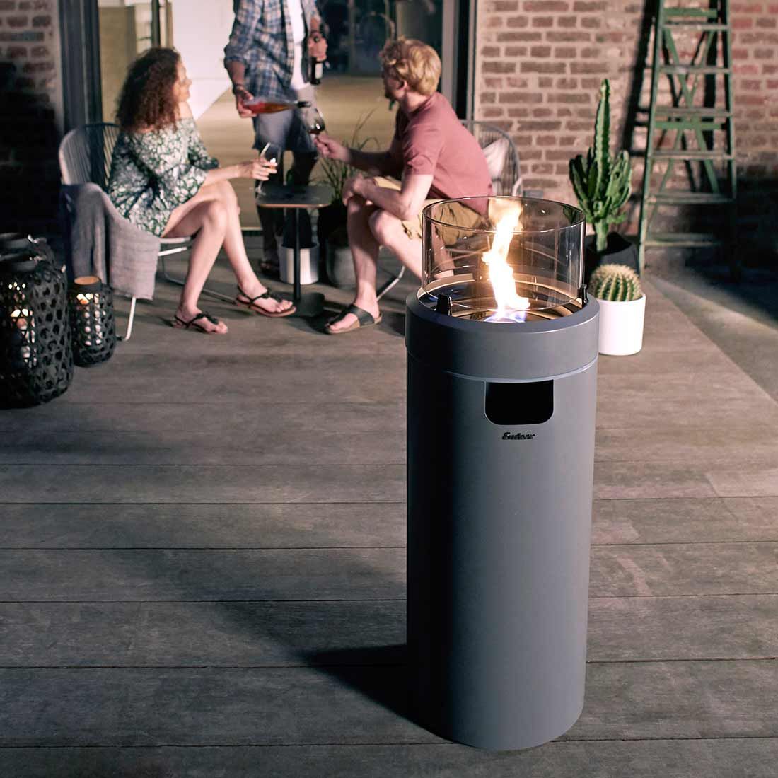 Enders NOVA LED M Gas-Feuersäule Ø36x88 cm Edelstahl