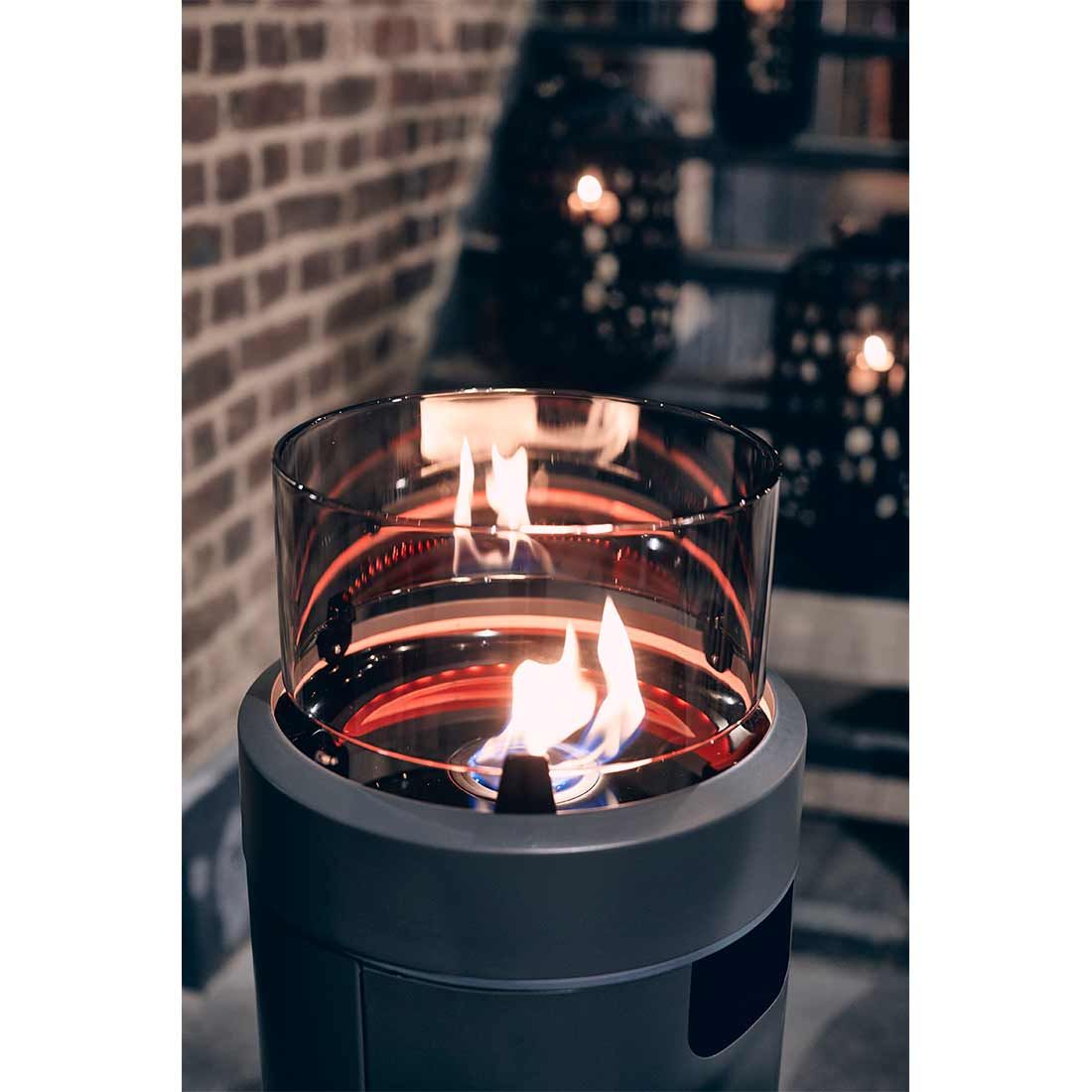 Enders NOVA LED L Gas-Feuersäule Ø36x102 cm Edelstahl