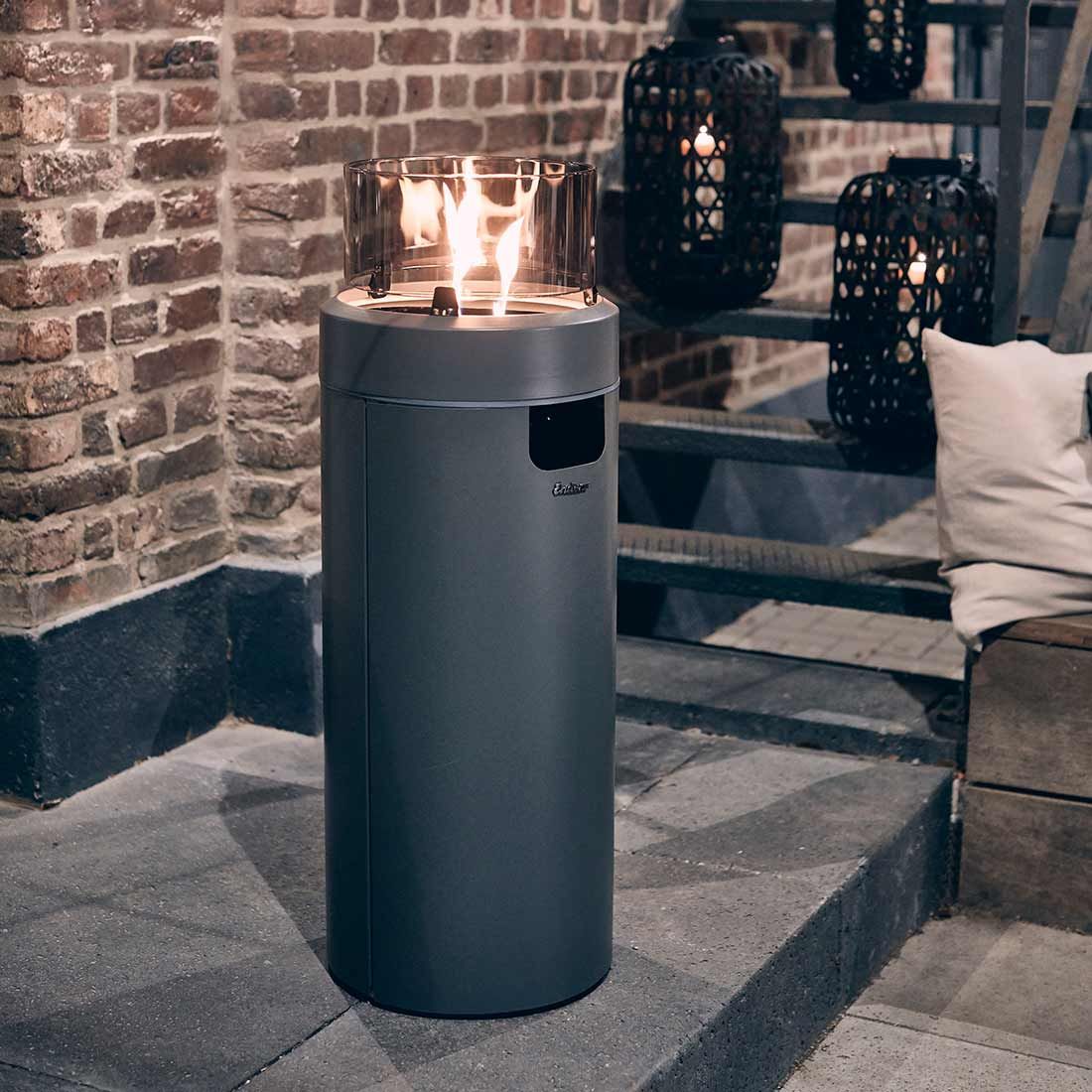 Enders NOVA LED L Gas-Feuersäule Ø36x102 cm Edelstahl