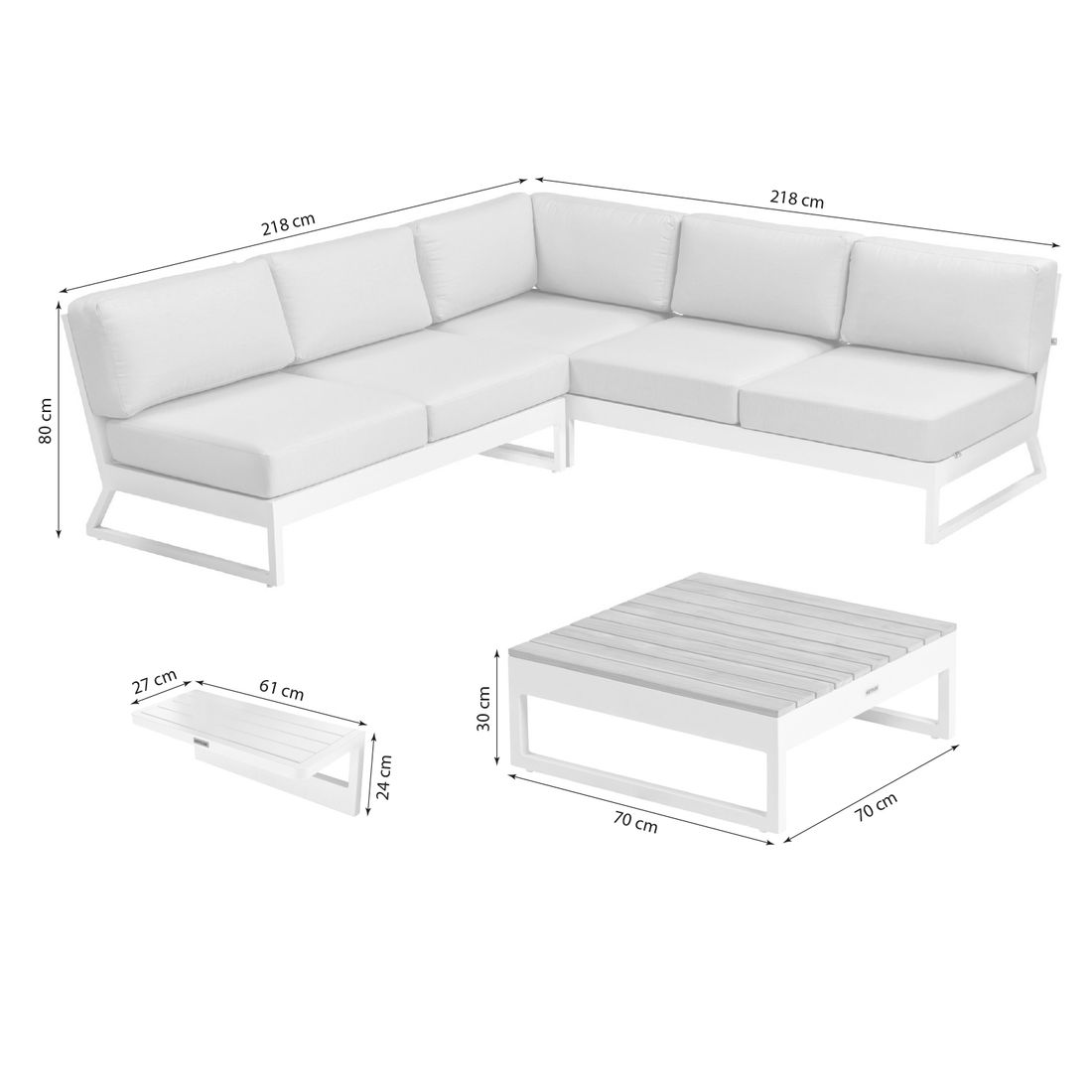 Kettler Ocean Skid Platform Ecklounge inkl. Loungetisch Aluminium/Sunbrella