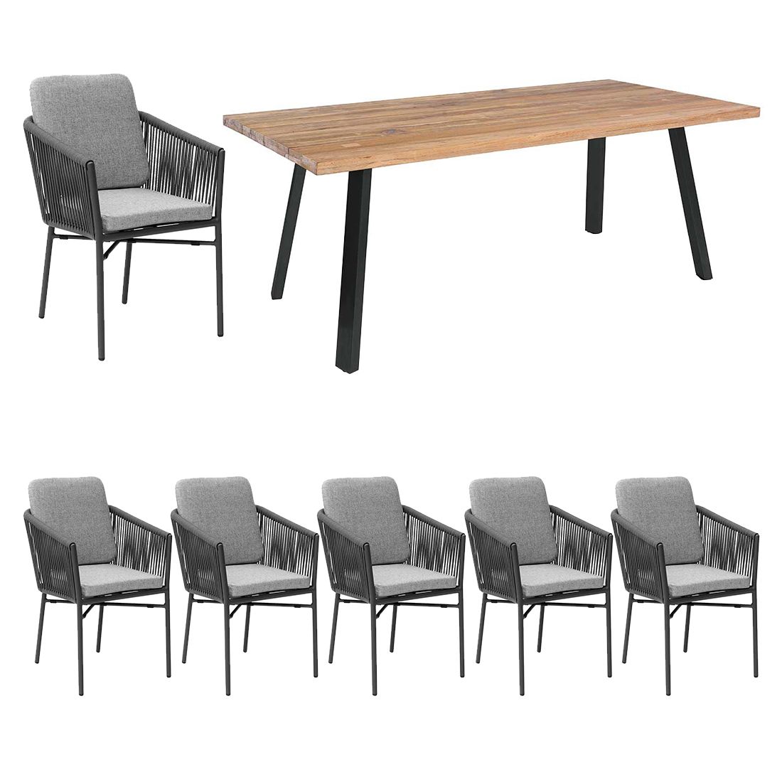 OUTLIV. Ohio Gartenmöbel-Set L (6 Plätze) Tisch 200x100cm