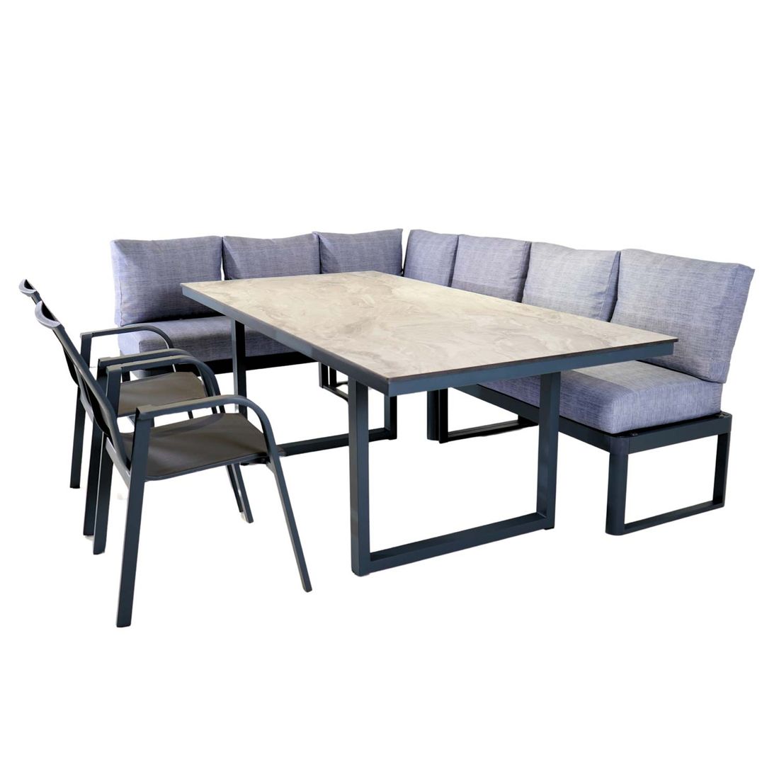 OUTLIV. Pandora Gartenmöbel-Set L (7 Plätze) Tisch 200x100cm