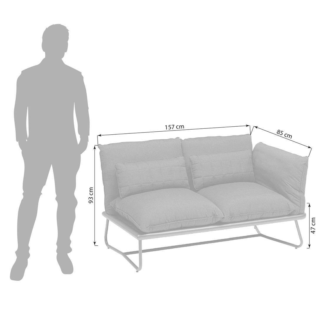 Kettler Gentle Ecklounge Aluminium/Sunbrella