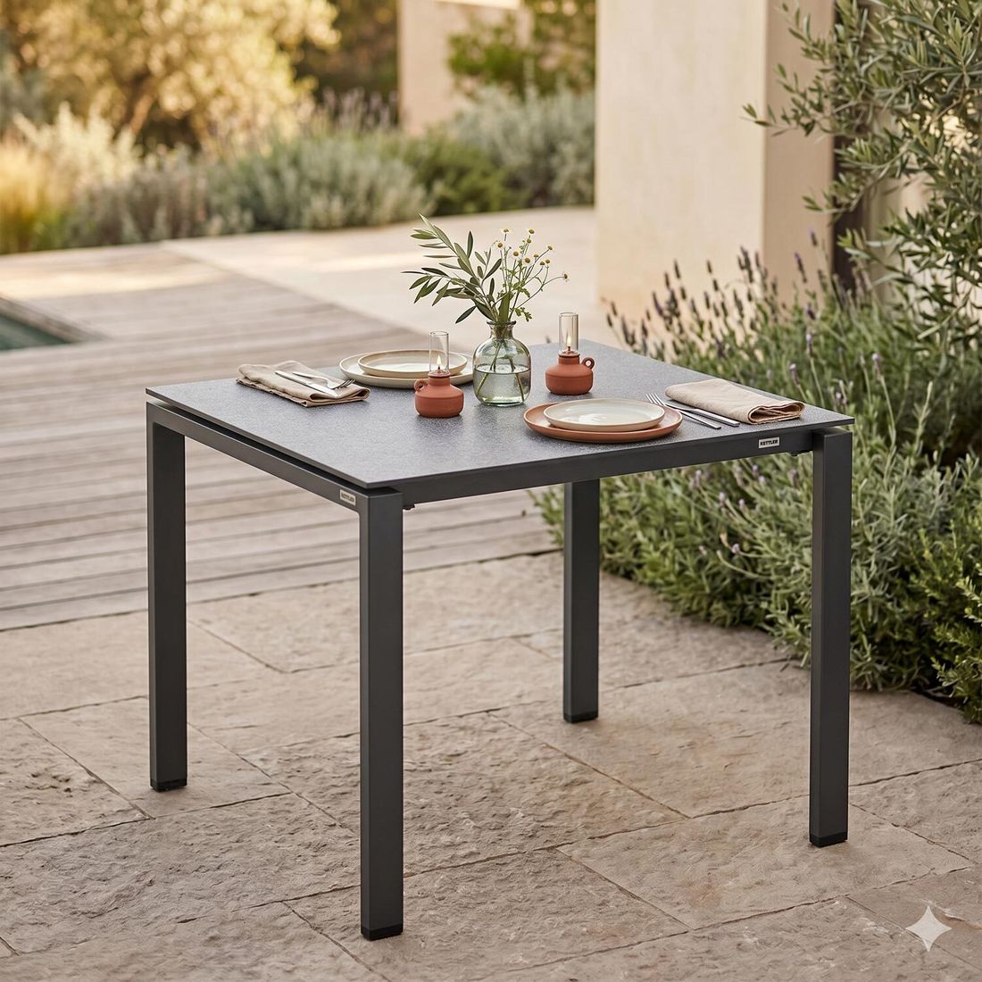 Kettler Float Gartentisch 95x95cm Aluminium/HPL