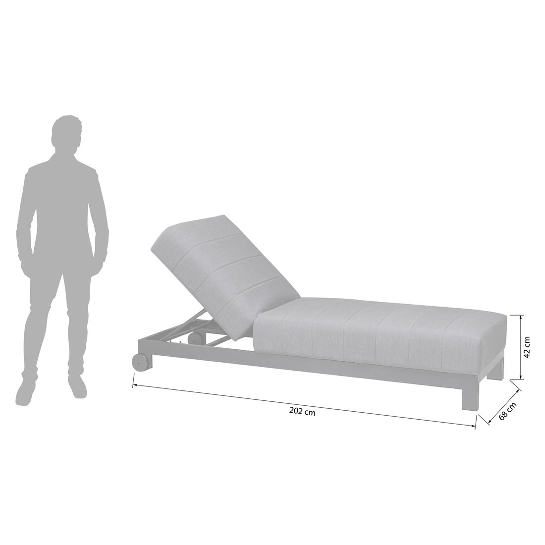 OUTLIV. Miami Gartenliege verstellbar Aluminium/Sunbrella