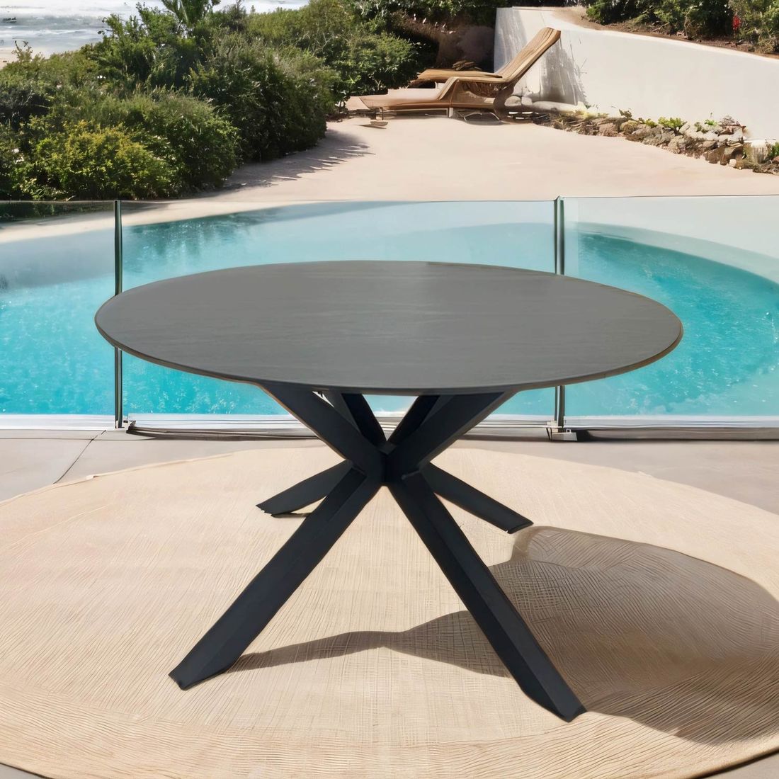 OUTLIV. Winton Gartentisch Ø120cm Aluminium/Sinterstein