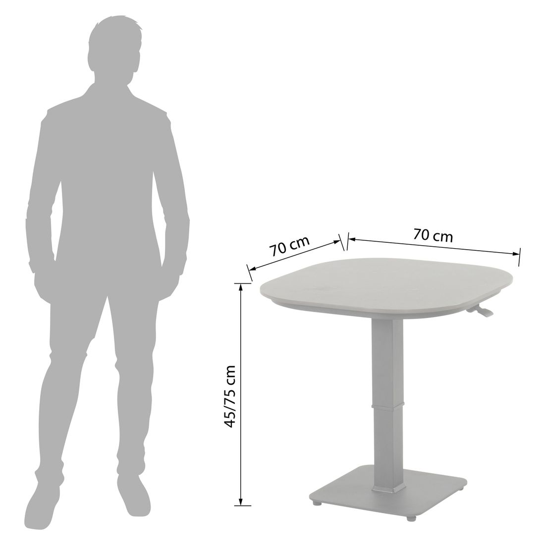 Hartman Tubb Balkontisch 70x70cm Aluminium/Keramik
