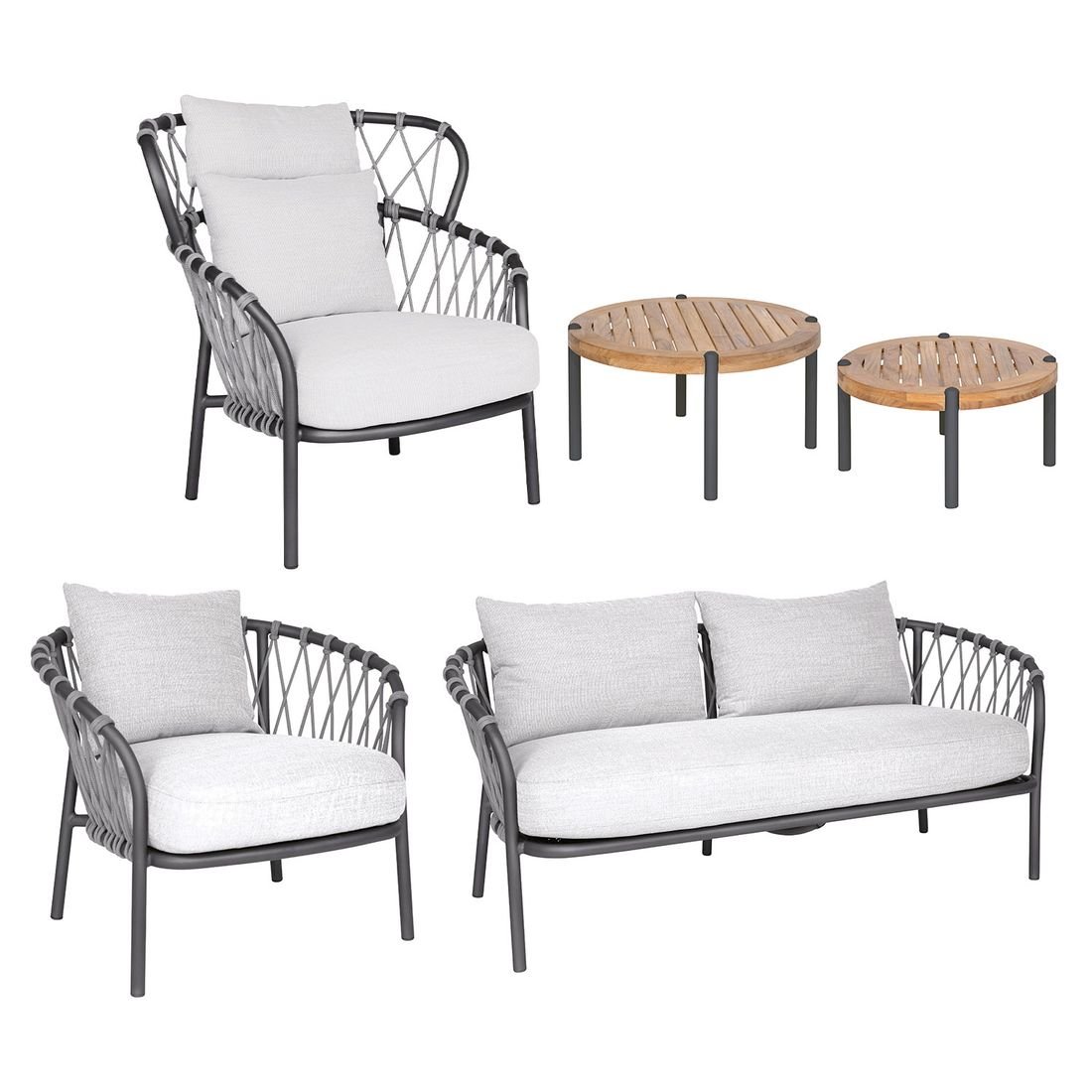 Stern Klea Loungeset inkl. Loungetisch Aluminium/Rope/Sunbrella