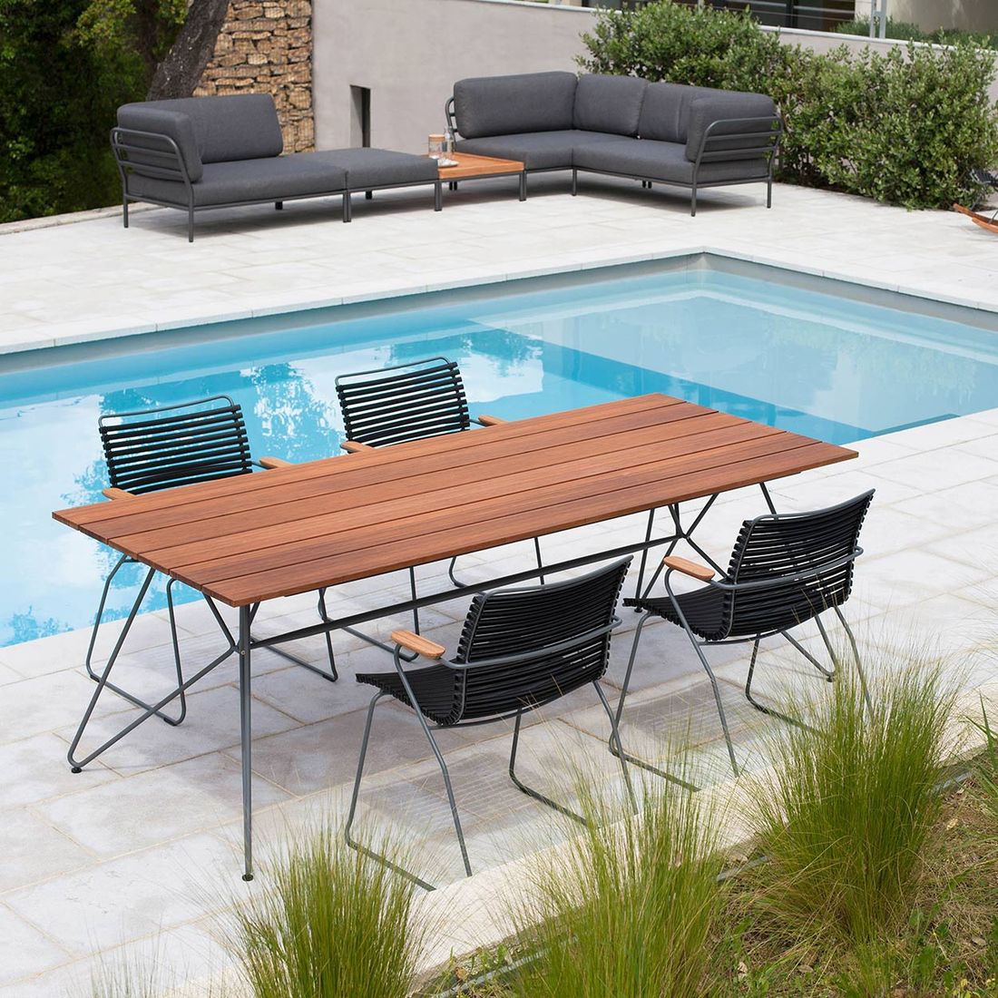 HOUE Sketch Gartentisch Stahl/Bambus