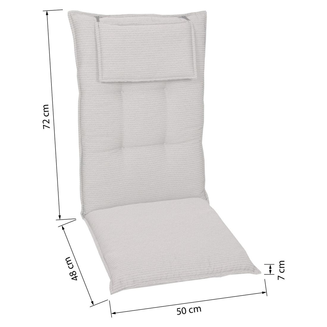 GO-DE Gartenstuhlauflage Hochlehner 50x120cm Polyester