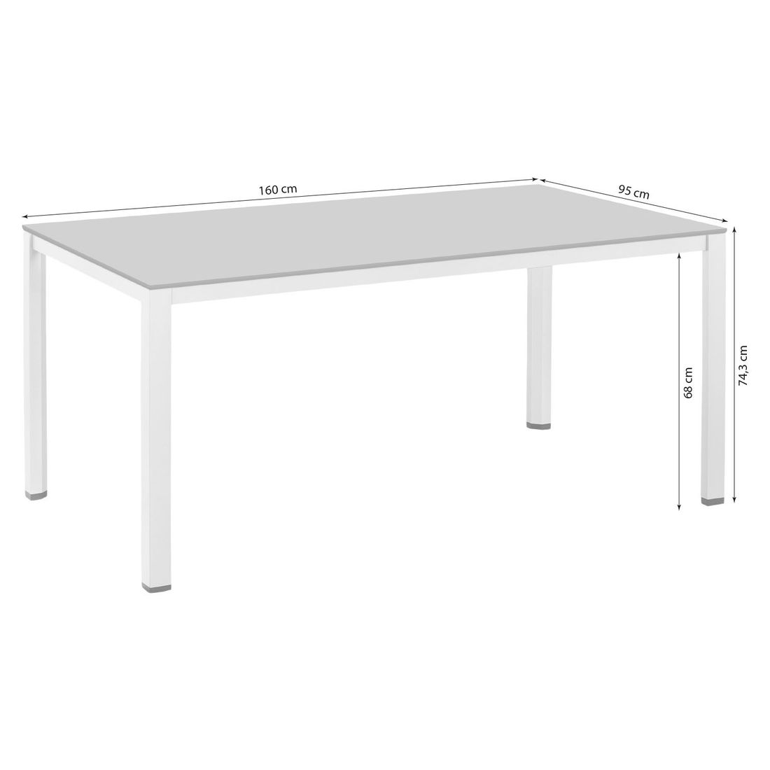 Kettler Cubic Gartentisch 160x95cm Aluminium/HPL