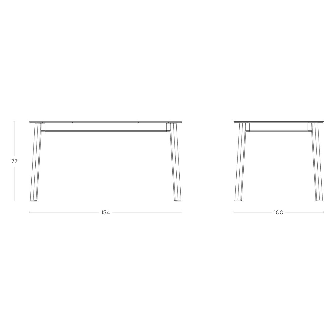 Lafuma Oron Gartentisch 150x100cm Aluminium/HPL