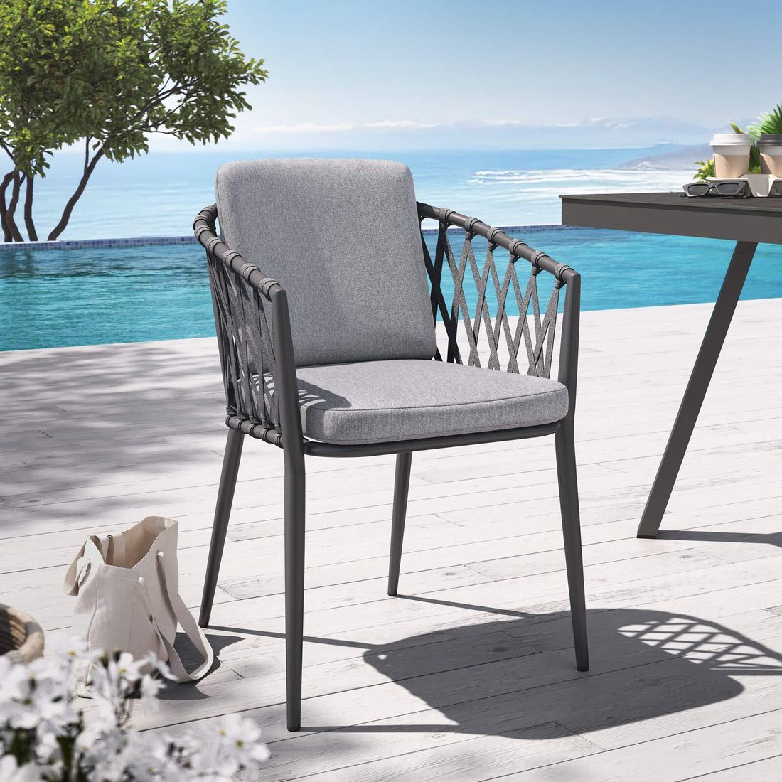 OUTLIV. Cairns Stapelsessel Aluminium mit Sitz- und Rückenkissen