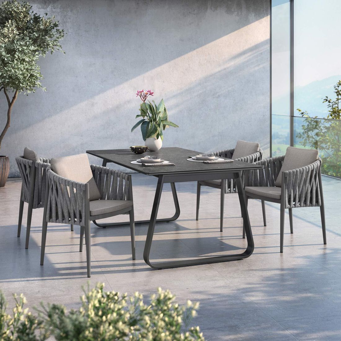 OUTLIV. Lena Gartenmöbel-Set M (4 Plätze) Tisch 180x100cm