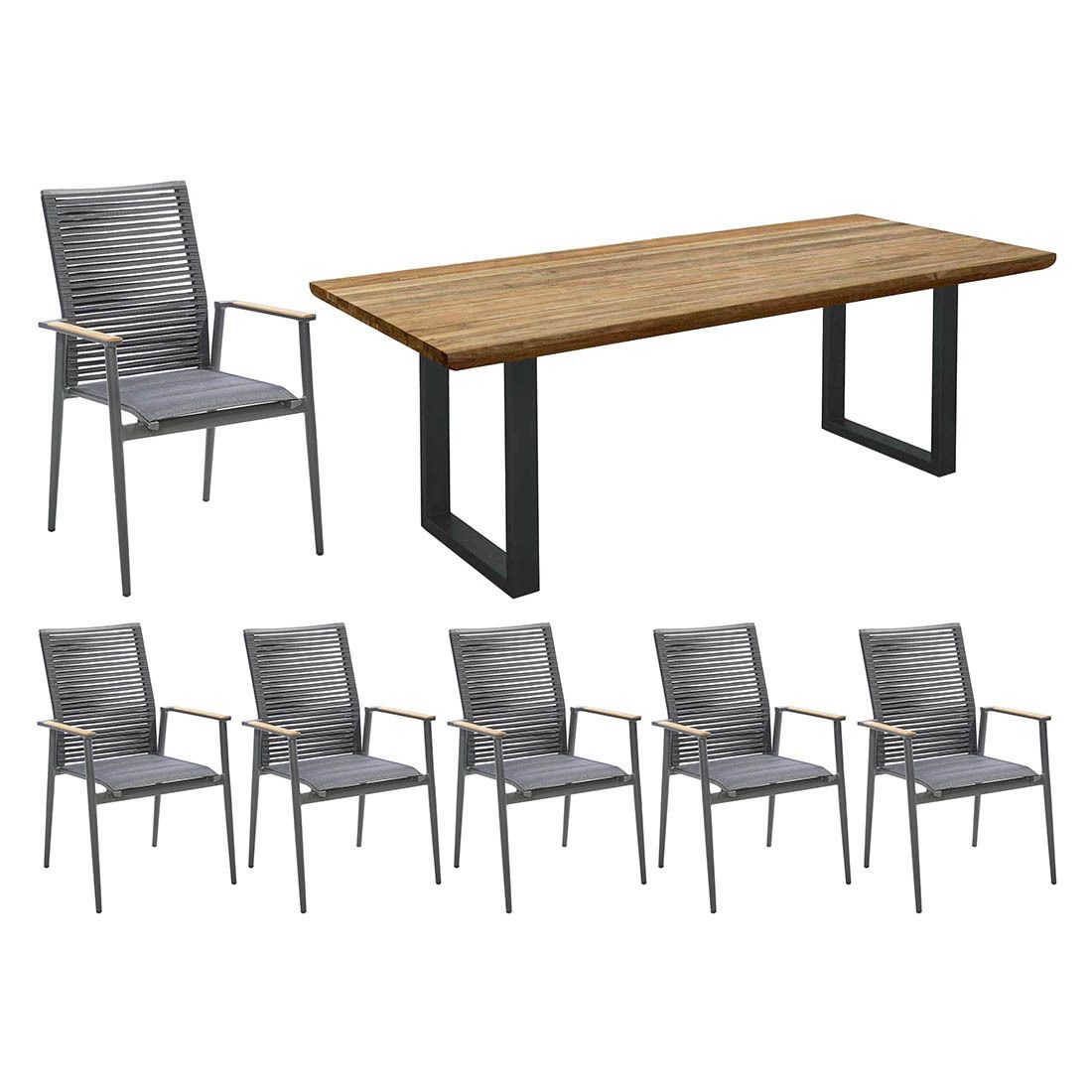 Musterring Amsterdam Gartenmöbel-Set L (6 Plätze) Tisch 200x100cm