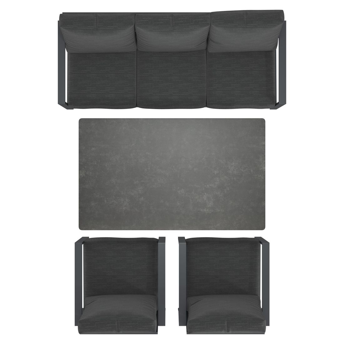OUTLIV. Atlanta Low Dining Loungeset inkl. Lifttisch Aluminium/Olefin