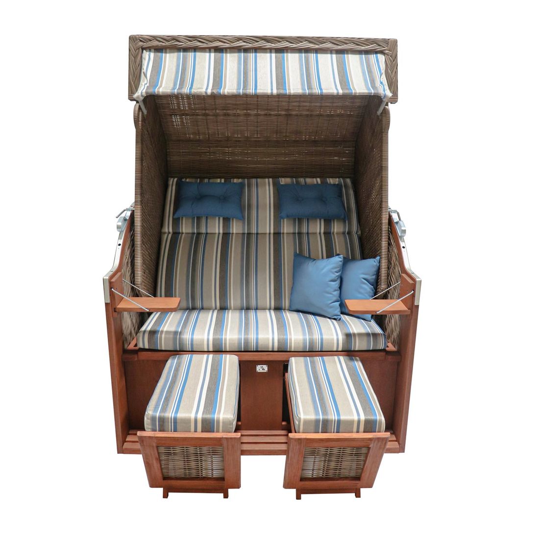 deVries Pure Classic XL Strandkorb Geflecht/Pinie Des. 457