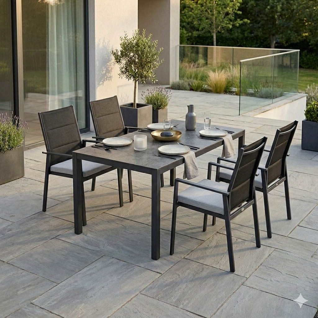 Niehoff Nancer Gartenmöbel-Set M (4 Plätze) mit OUTLIV. Tisch 160x90cm
