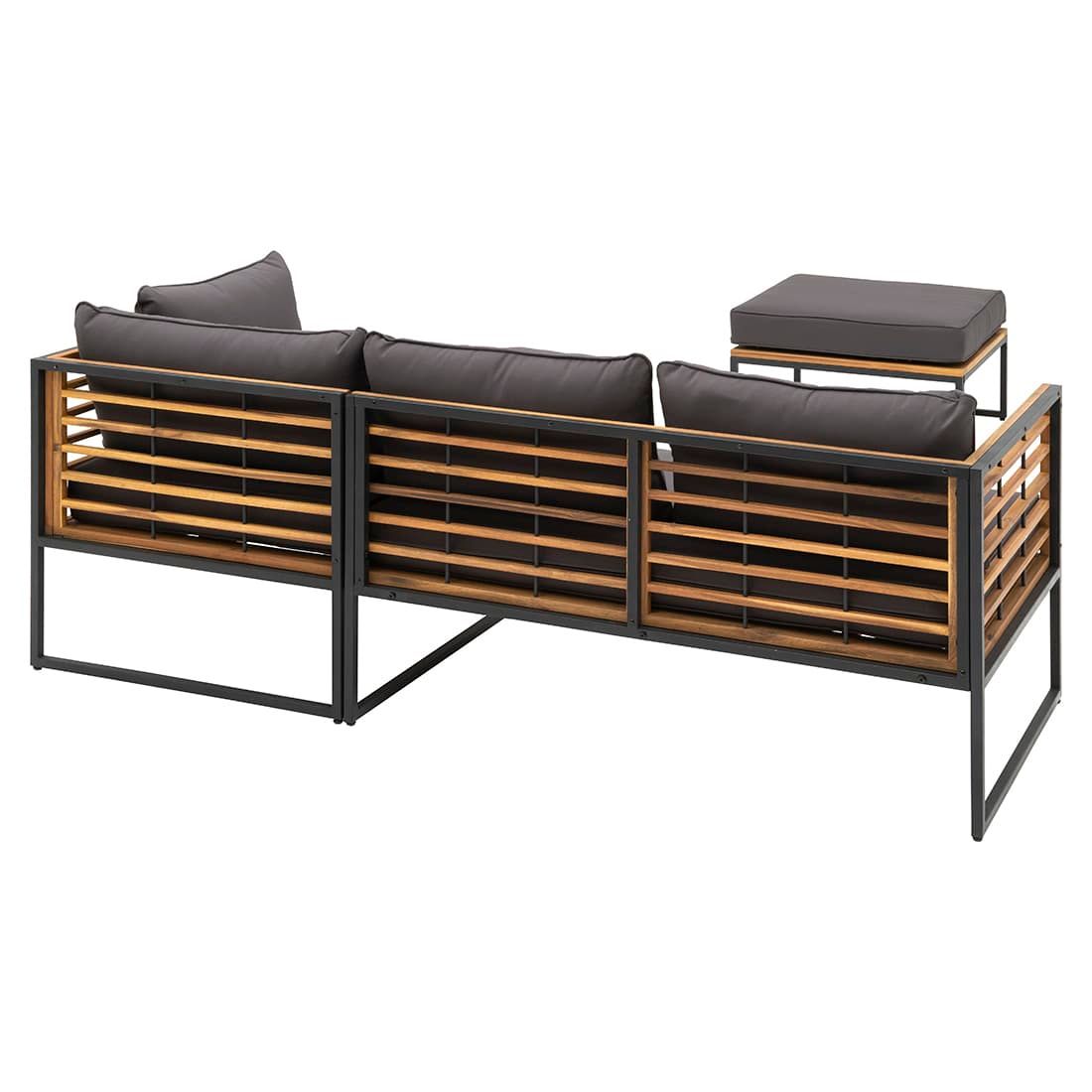 OUTLIV. Floris Ecklounge inkl. Loungetisch Stahl/Akazie/Polyester