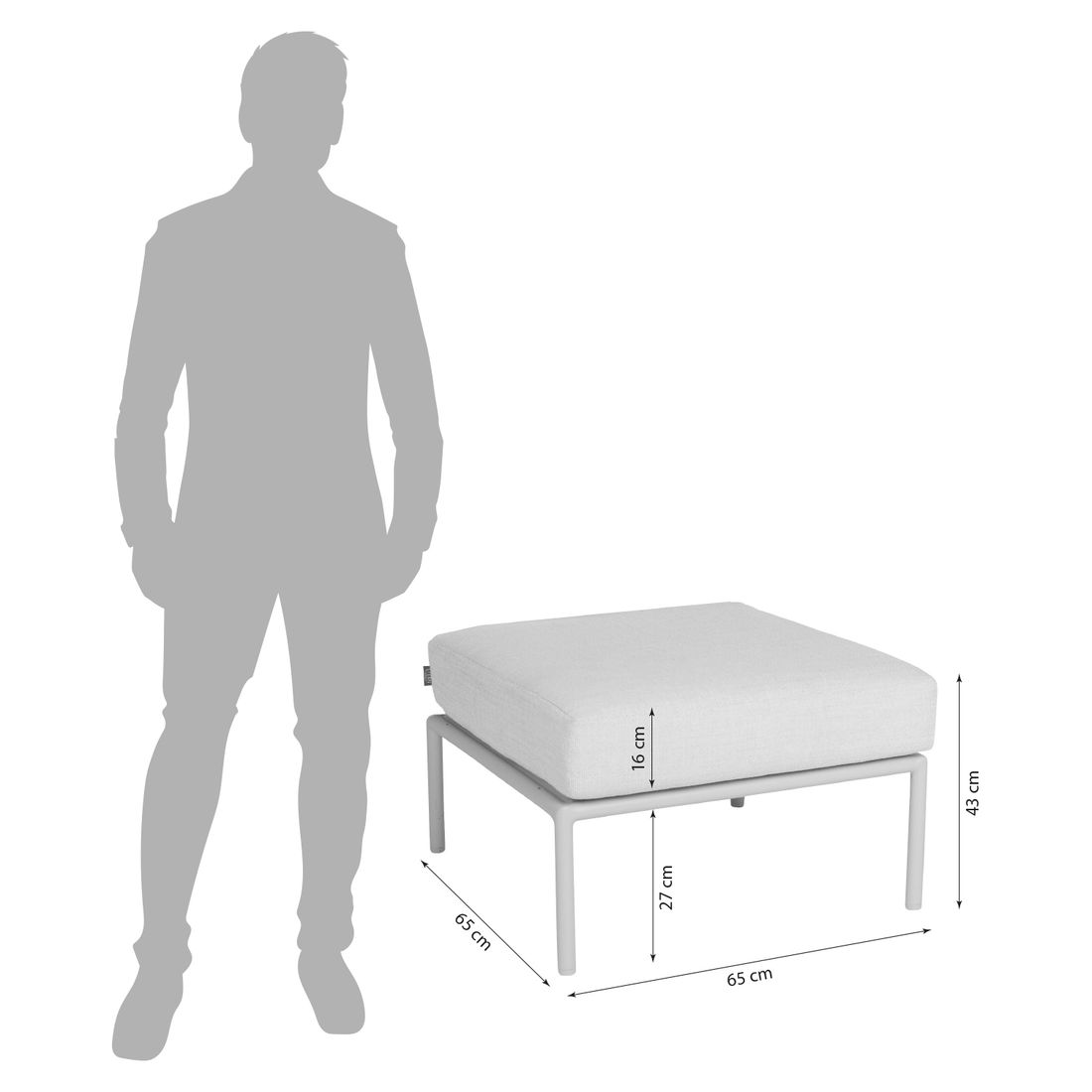 Stern Romy Loungehocker Aluminium/Sunbrella