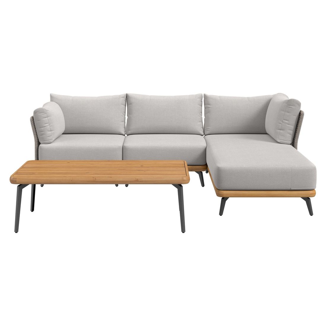 OUTLIV. Ava Ecklounge inkl. Loungetisch Akazie/Rope/Polyester