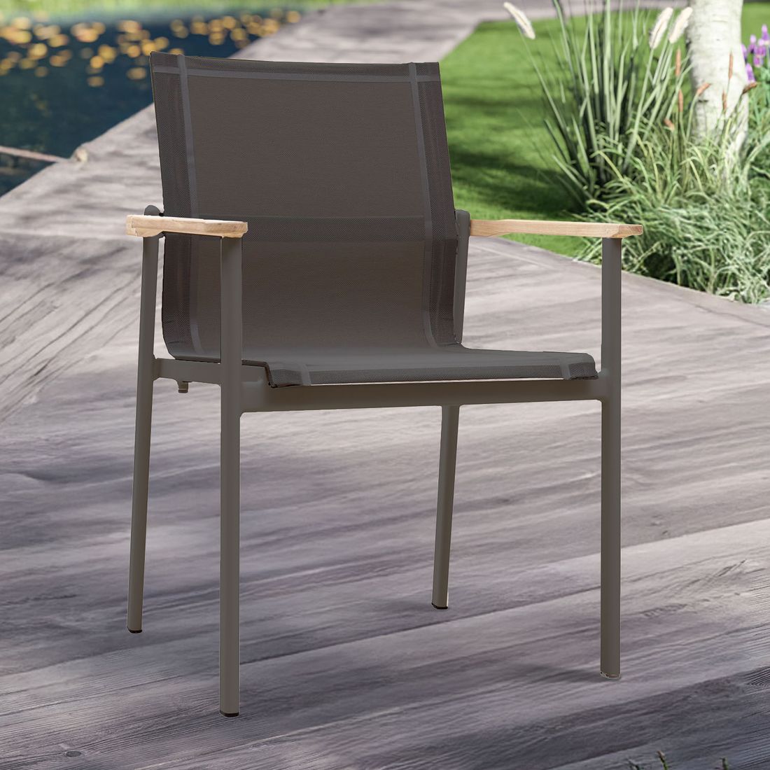 Zebra Enox Gartensessel Aluminium/Batyline