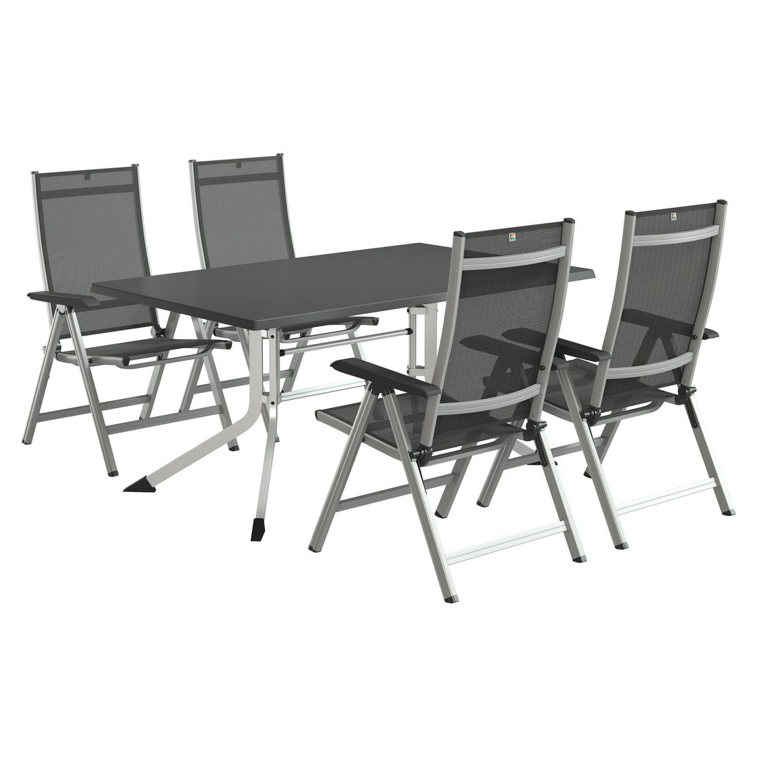 Kettler Basic Plus Gartenmöbel-Set M (4 Plätze) Tisch 160x95cm
